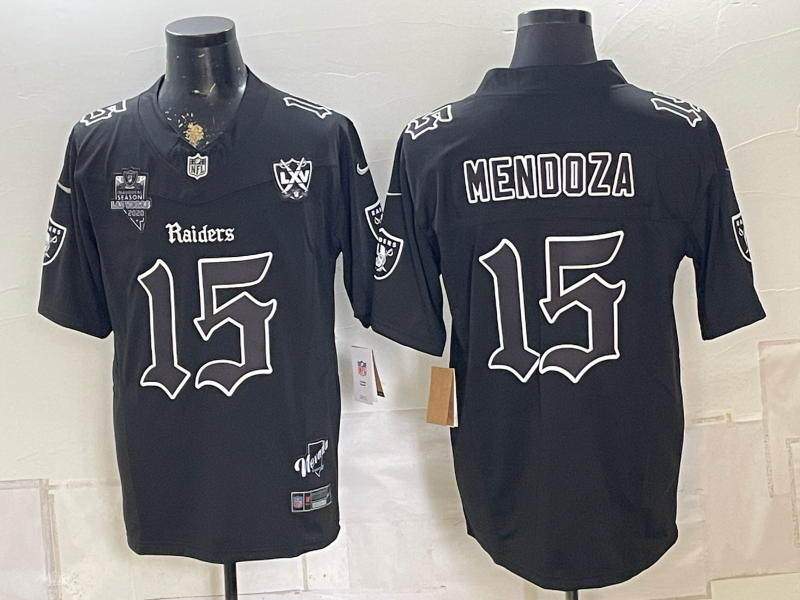 Men 2026 Oakland Raiders #15 Mendoza Black Nike Limited NFL Jersey 0828001->oakland raiders->NFL Jersey
